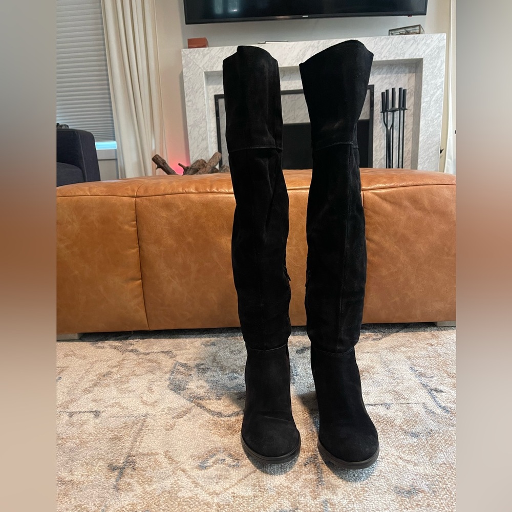 Steve Madden Orabela Chestnut Suede Leather Over the Knee Boots